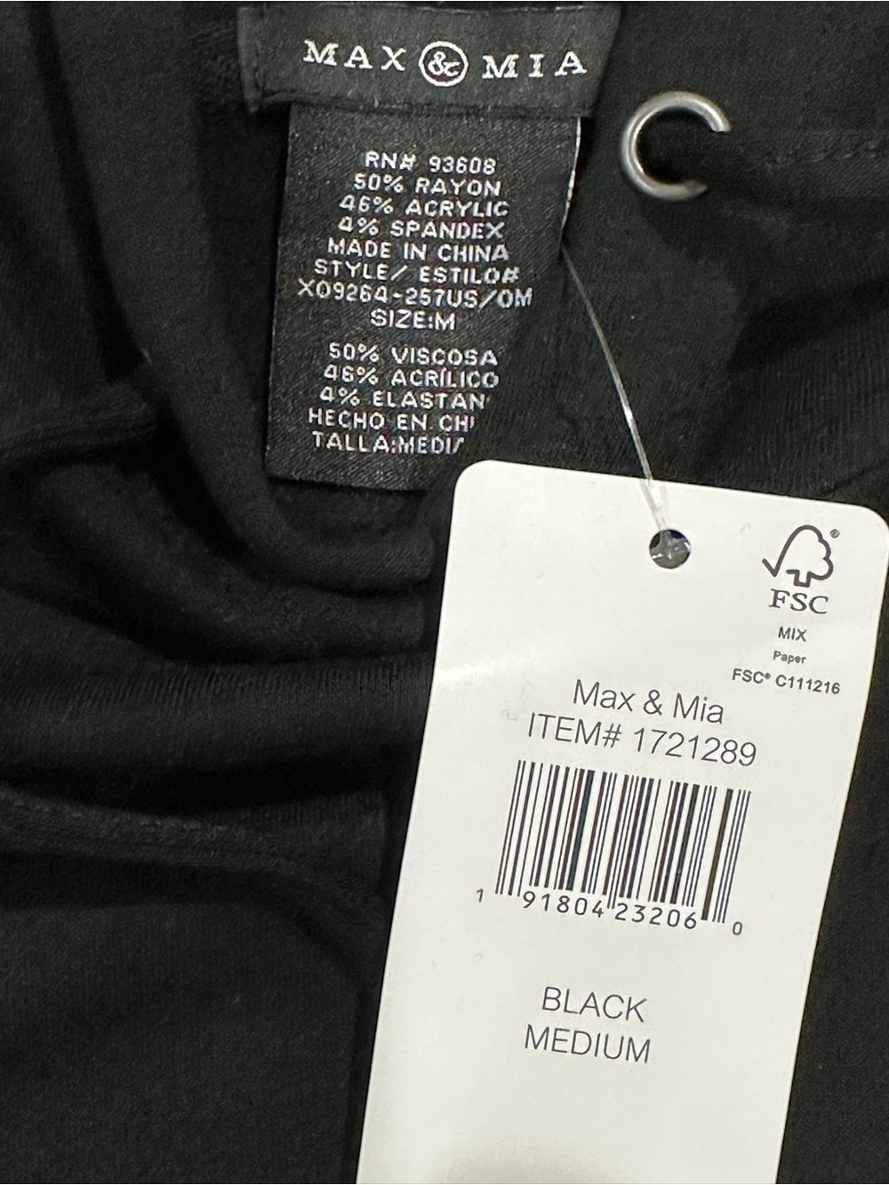 Max & Mia Black Women's Top - Medium